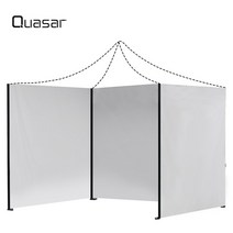 QUASAR 3x3m(10x10Ft) 접이식 천막 Pergola 구조 전망대 캐노피 텐트 야외 개폐식 정원 전시 파티, 04 white side walls