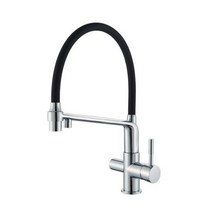 Uythner waterfilter는 주방 수도꼭지 듀얼 핸들 데크 마운트 믹서 탭 360 회전 정수 기능 크레인, Chrome, CHINA