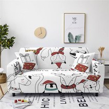 쇼파 커버 천갈이 패드 숲 동물 시리즈 엘라스틱 소파 커버 홈 거실 올 인클루시브 l자형 싱글 더블 시트 멀티 사이즈 229aEA9c8, 4 Seat(235-300cm), 06 6