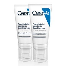 50대영양크림 레티놀 주름 나이트 수분크림 중건성 용 CeraVe 모이스처라이징 페이스 크림 히알루론 나이아신아마이드 3가지 필수 세라마이드 2 x 52ml, 104ml(1er 팩)