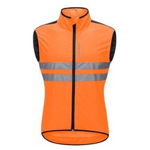 승마조끼 WOSAWE-사이클링 반사 조끼 방풍 러닝 안전 오토바이 Gilet MTB 라이딩 자전거 의류 민소매 자켓, EUL(ASIA XL), BL205-오렌지