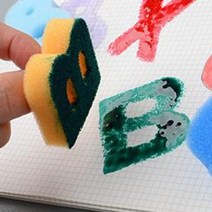 블루몬 폭신폭신 스티커 컬러 스폰지 다용도 알파벳 숫자 스펀지 교육용 도장 놀 이 숫자