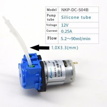 액체이송펌프DC 12V/24V 도징 펌프 연동 펌프 Arduino 수족관 실험실 용 커넥터가있는 투약 헤드 분석 Diy, 01 12V-S04_03 Black