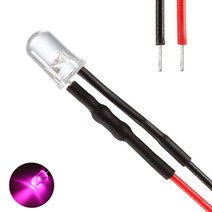 발광다이오드 LED 라운드 와이어 5v 5파이 10개, (5V_5파이_와이어_라운드)분홍