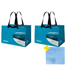 무배 이케아 상어 71L 장바구니 행주증정 시장 가방 쇼핑백 마트 수납 분리수거 다용도 타포린백, 2개