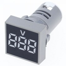 22MM 0-100A 디지털 전류계 전류 측정기/전압계 표시기 LED 램프 정사각형 신호등, White Voltage Meters