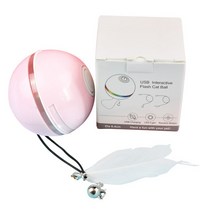 고양이자동장난감 고양이레이저 펫토이 자동장난감상호 작용하는 고양이 장난감 공 + LED 빛 360 도 자동, 03 분홍색