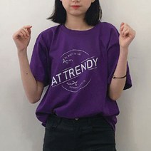 험블스튜디오 트렌티 레터링 여성 면 반팔티 반팔 티셔츠