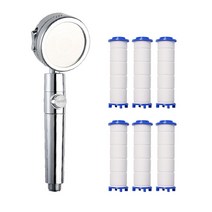 석회수 필터 샤워기 녹물제거 샤워 헤드 여행용 필터기, 필터샤워기+필터6개A191