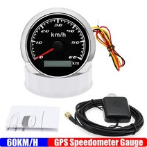 GPS HUD 30 ~ 120KMH 85mm GPS 안테나가있는 속도계 게이지 7 색 백라이트 주행 거리계 범용 자동차 보트, 04 60KMH BS