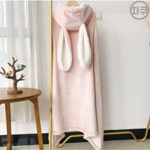 차쿠 캐릭터 담요 동물 입는 후드 겨울 집순이 필수템 덮는 이불 핑크 컬러