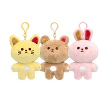 쥬니몰 동물 캐릭터 곰 곰돌이 고양이 토끼 캐릭터 쥬니어 애니몰 가방 걸이 키링, 쥬니몰-핑크