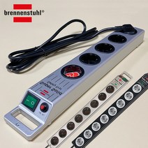 Brennenstuhl 독일 브레넨스툴 수퍼솔리드 멀티탭 콘센트 고강도 고용량 과부하차단 서지보호, 브레넨스툴 슈퍼 솔리드 멀티탭 5구, 실버_BSS-5SV+사은품 케이블타이 3ea