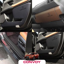 콘보이 렉서스 UX250h 인조가죽 도어커버/도어몰딩 스크래치방지커버, UX250h-3.가죽글로브박스(블랙색상)