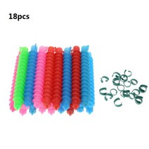 셀프파마 하는법 집에서 파마 세트 구르뽕 구르프 플라스틱 막대 미용, 18개, 협력사