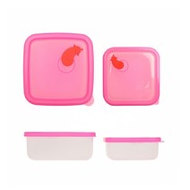 국산 실리콘 전자렌지 용 스팀홀 정사각 냉동 밥 소분 보관 밀폐 팩 도시락 통 1인 용기, 04_밥팩(대) 레드