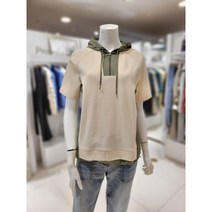 올리비아로렌 컬러원단배색 반집업 후드티셔츠 VVCASYM3381