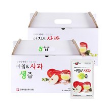 김재식헬스푸드 저온착즙100% 물 넣지않은 아침 앤 사과즙 100ml 30팩 2박스(총60팩)