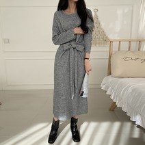 쉐얼유 여성 레이나 리본 트임 롱원피스