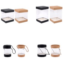 투명 포장 케이스 화과자 단상자 돈선물 에그 타르트 현금 선물 답례떡 수능 선물 종이 박스 제작 도넛 상자 머핀 마카롱 떡 답례품 디저트 답례품 쿠키 초콜릿 선물용 베이킹 1p, 원형 8x9.5cm 브라운