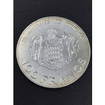 희귀동전 수집용 은테크 동테크 UNC-1982 모나코의 알베르 왕자 100프랑 은화