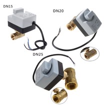 AC220V DN15 DN20 DN25 2 웨이 3 와이어 황동 전동 볼 밸브 전기 액추에이터 수동 스위치 포함