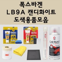폭스바겐 LB9A 캔디화이트 주문 자동차 붓펜 카페인트 도색 스프레이 퍼티 컴파운드 차량용, 폭스바겐:종이사포 2000방