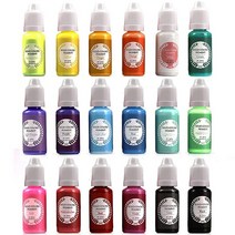Miraclekoo 18가지 색상 에폭시 수지 안료 불투명 액체 컬러 염료 착색제 단색 USA 미국, 18 Opaque Colors for Epoxy Res