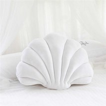 바다 공주 조개 장식 베개 안락 의자 흔들 의자 좌석 쿠션 호텔 바 앉아 패드 베개, 46x33cm, 하얀