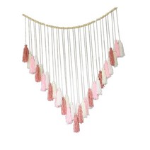 술 마크라메 짠 나무 비즈 태피스트리 boho 배경 장식품 벽걸이 장식 웨딩 보육 거실 파티 아파트, 면, 분홍색