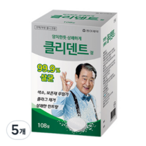 동아제약 클리덴트 정 틀니 세정제 (치아교정기 세정가능), 108정, 20개
