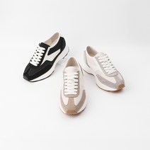 [신난다슈] 스니커즈 운동화 3cm 3종 여성 캐주얼 단화 돈피 스웨이드 콤비 배색 발편한 쿠션 레이스업 MRO235231