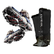 엑스피크 아이젠마스터 11p 아이젠 + 스패츠 세트, 아이젠(네이비), 스패츠(블랙)