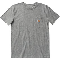 Carhartt 남아용 반소매 포켓 티셔츠 차콜 그레이 헤더