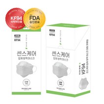 국산 KF94 대형 센스케어 방역 마스크 20매입 FDA승인 화이트, 단품, 색상:화이트