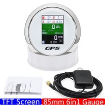 85mm 6 in 1 다기능 디지털 게이지 GPS 연료 레벨 수온 오일 압력 0 10Bar 자동차 보트 타코미터 알람 포함, [03] WS