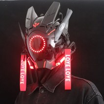 스타워즈 헬멧 할로윈 가면 사이버펑크 마스크 LED, 그린
