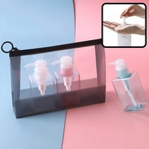 놀자리빙 샴푸통 화장품용기 여행용 무지공병3종세트+지퍼백 PETG친환경소재 디스펜서세트, No 02.무지공병3종 100ml 다크
