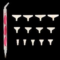 치프몰 보석십자수 고급펜 세트 15헤드 부자재 취미 작업도구, 빨간색