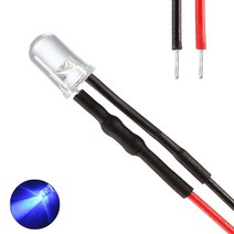 발광다이오드 LED 라운드 와이어 9v 5파이 10개, (9V_5파이_와이어_라운드)파랑