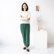 엄마옷마미소 1+1 포근이 스판 조거바지 젊줌마 데일리바지 고무줄바지 조거팬츠룩 마실룩