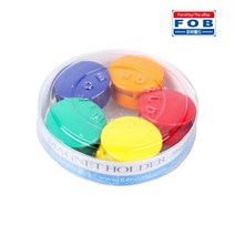 골든트리 포비 강력 칼라 32mm 원형자석 홀더 10개입 1세트 MH-500 칼라자석, 노랑 32mm 10개입 1세트