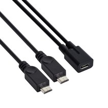 Jimier 마이크로 USB 여성 2 남성 분배기 확장 충전 케이블 갤럭시 S5 i9600 S4 I9500 참고 N7100 S3 I930