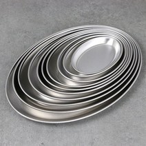 스텐 타원접시 (10size) 오발그릇 플레이트, 타원접시 6인치