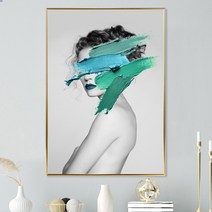 북유럽 모던 감성 여인 여자 인물 그림 인테리어 액자 신혼부부 집들이 개업선물, 유광골드