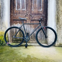 입문용 출퇴근 Fixie 스틸 프레임 48cm 52cm 은색 휠 로드 자전거 픽시 바이크, 48cm165cm-170cm, 검은 색