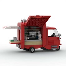 호환블럭 스피드챔피언 Tuk-Tuk Coffee 커피 푸드 트럭 MOC-130816 창작 신제품