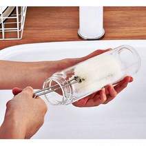 주방잡화 우레탄 수세미 스테인레스 집게 텀블러 세척솔 세트, 단일속성