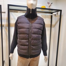 막스카라 니트배색 패딩 숏 점퍼 M14QPJ351