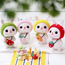 치프몰 DIY 양모펠트 패키지 토끼 8종 니들 공예 취미 공방, 딸기 토끼